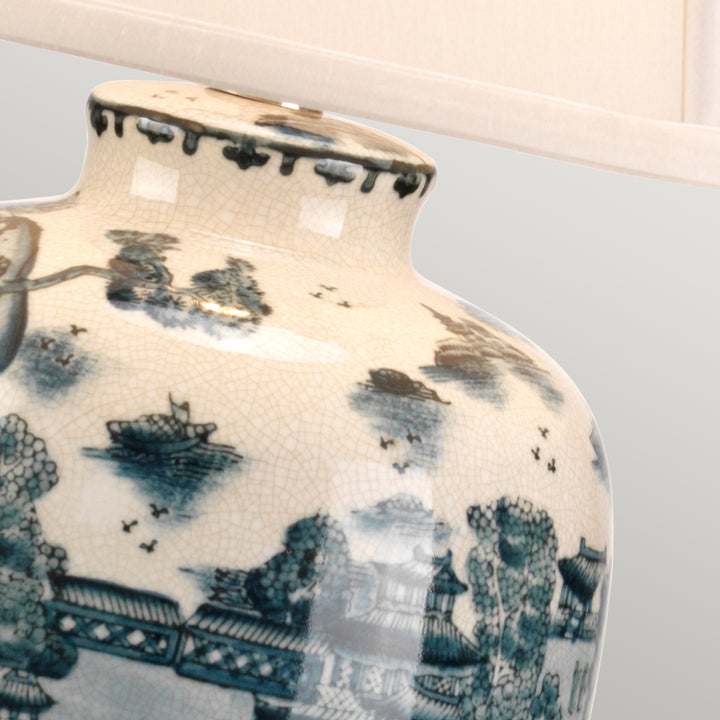 Lampa de masa Blue Traditional 1 lt albastru si alb