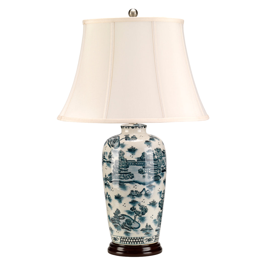 Lampa de masa Blue Traditional 1 lt albastru si alb