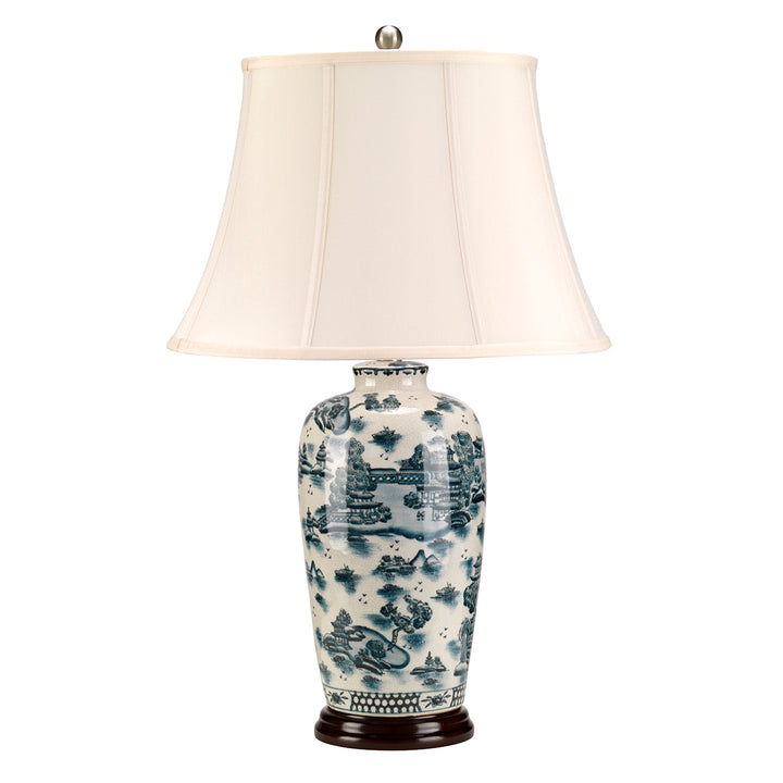 Lampa de masa Blue Traditional 1 lt albastru si alb