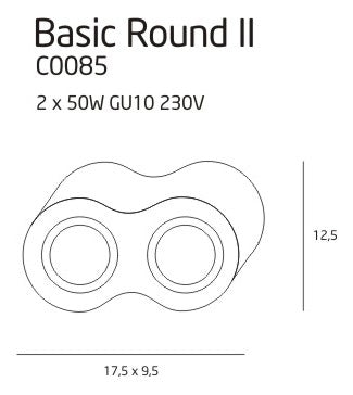 Spot aplicat Basic Round alb Maxlight C0085