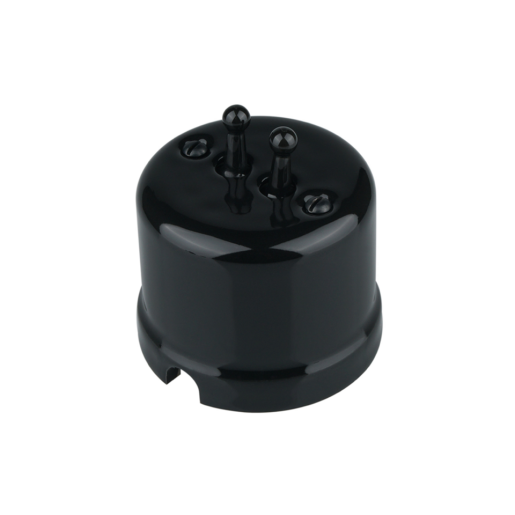 Intrerupator ceramic aparent dublu negru