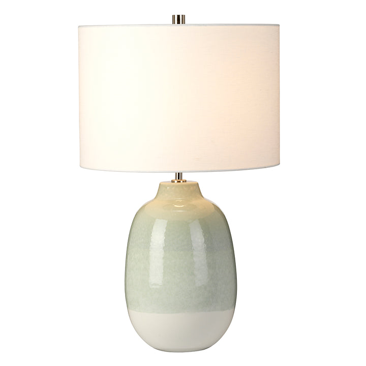 Lampa de masa Chelsfield 1 lt verde pal and alb, nuanta de alb.