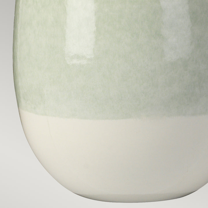 Lampa de masa Chelsfield 1 lt verde pal and alb, nuanta de alb.