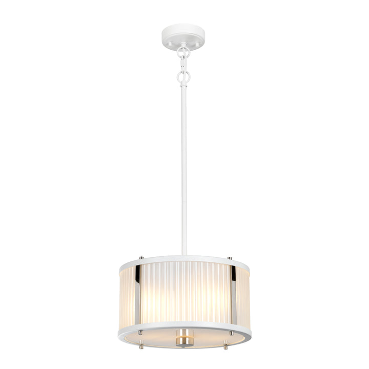 Pendul Corona 2 lt alb satinat/ nichel polisat
