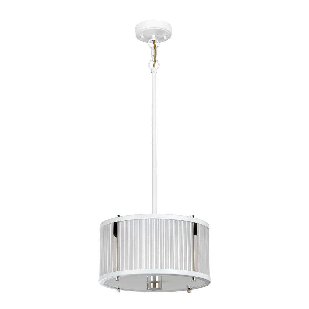 Pendul Corona 2 lt alb satinat/ nichel polisat