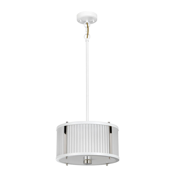 Pendul Corona 2 lt alb satinat/ nichel polisat