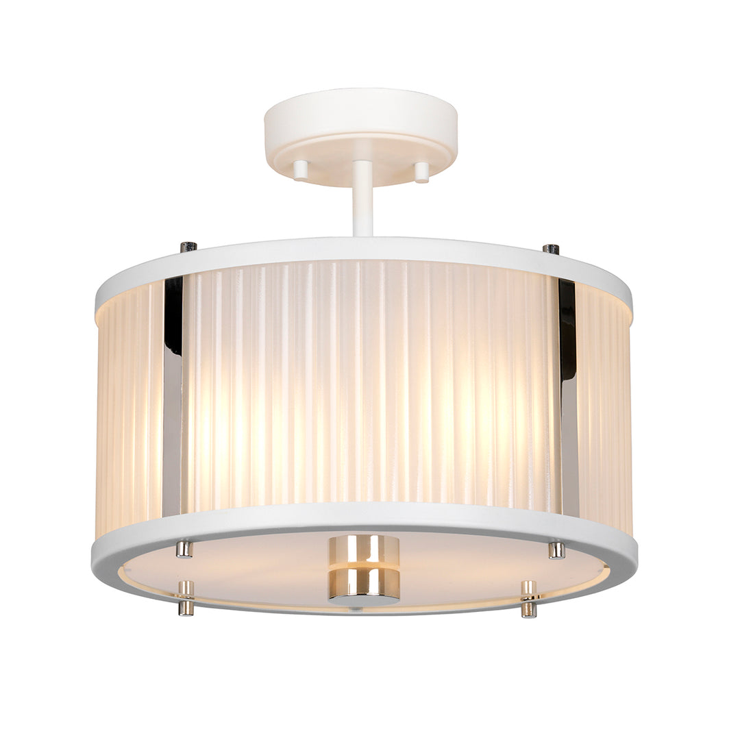 Pendul Corona 2 lt alb satinat/ nichel polisat