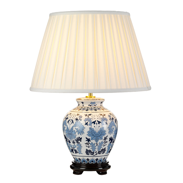 Lampa de masa Linyi 1 lt albastru si alb