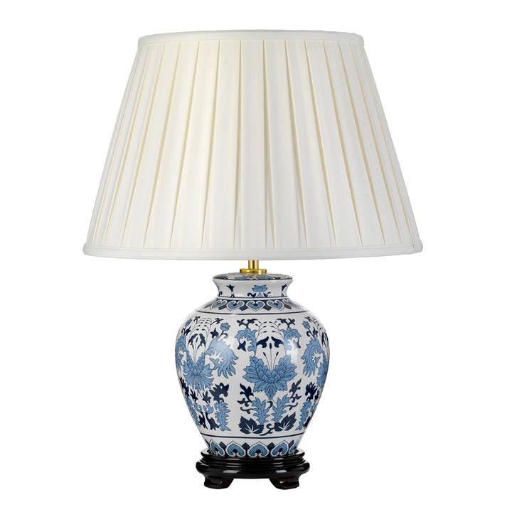 Lampa de masa Linyi 1 lt albastru si alb
