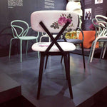 Scaun X cu model floral si sezut moale by Qeeboo