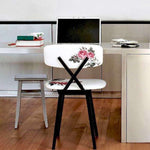 Scaun X cu model floral si sezut moale by Qeeboo