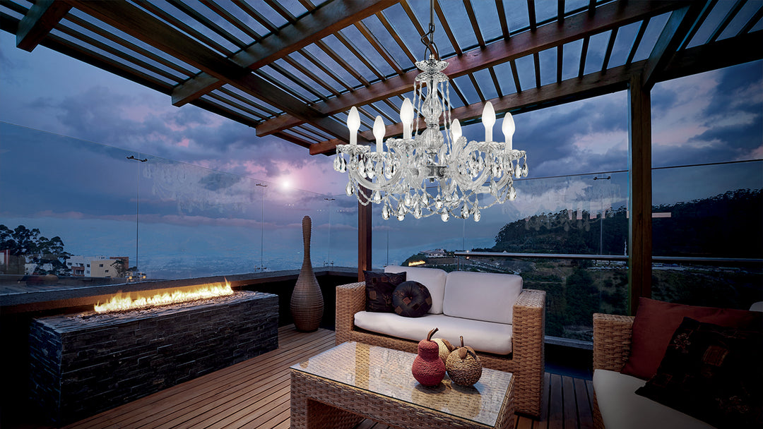 Candelabru de exterior clasic cu cristal Drylight S6