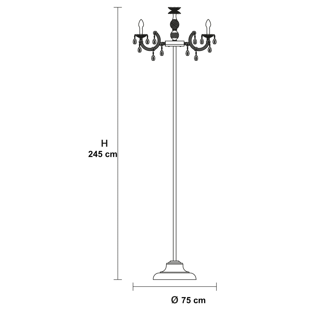 Lampadar exterior tip candelabru Drylight