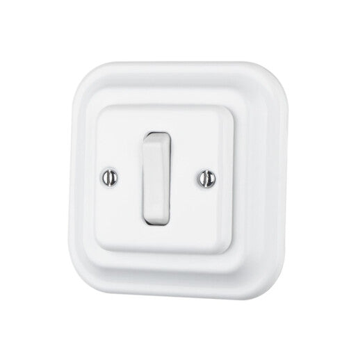 Intrerupator ceramic incastrat simplu alb