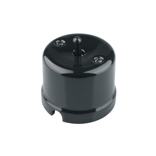 Intrerupator ceramic aparent simplu negru