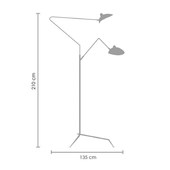 Lampadar cu trei brate Crane-3F Negru by Step into design