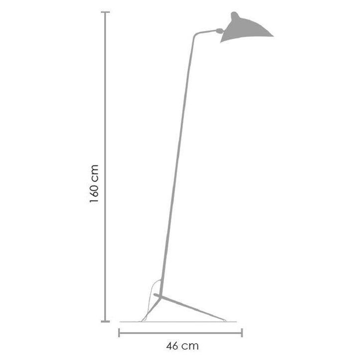 Lampadar cu un brat Crane-1F Negru by Step into design