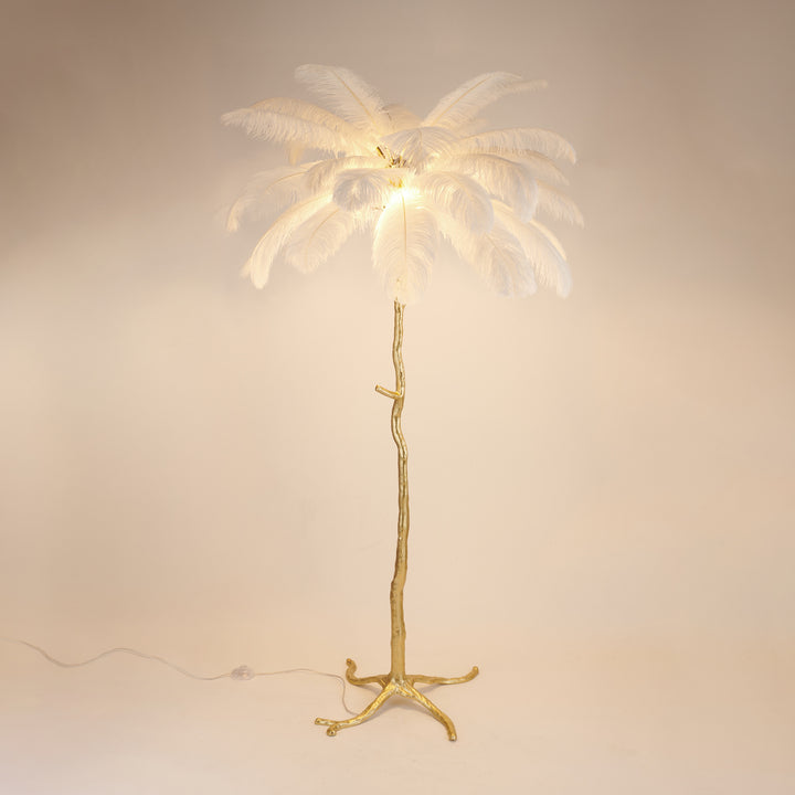 Lampadar cu pene naturale de strut Emu