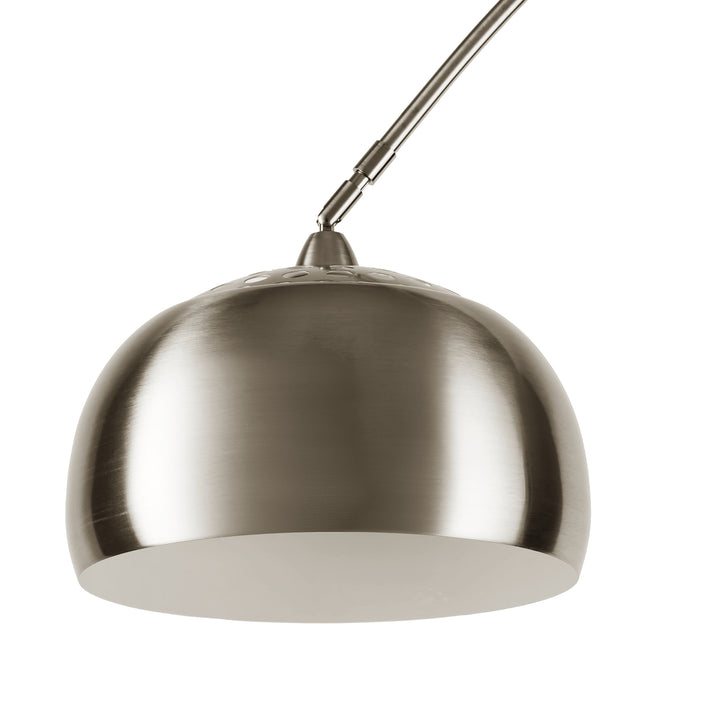 Lampadar cu baza din marmura si abajur din metal pe tija curbata by Step into design