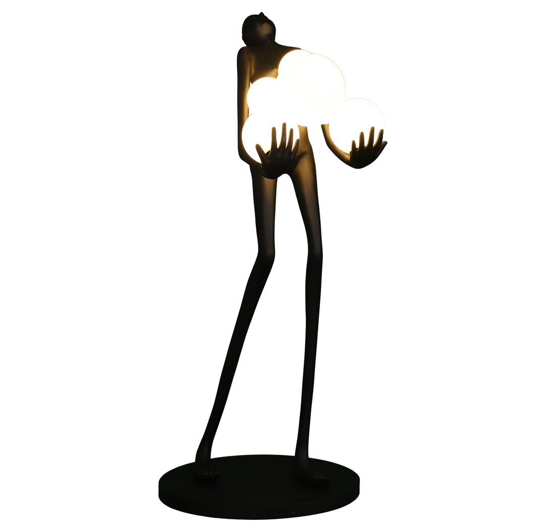 Statueta lampadar cu o siluetă ce poartă globuri de sticlă Woman by Step into design