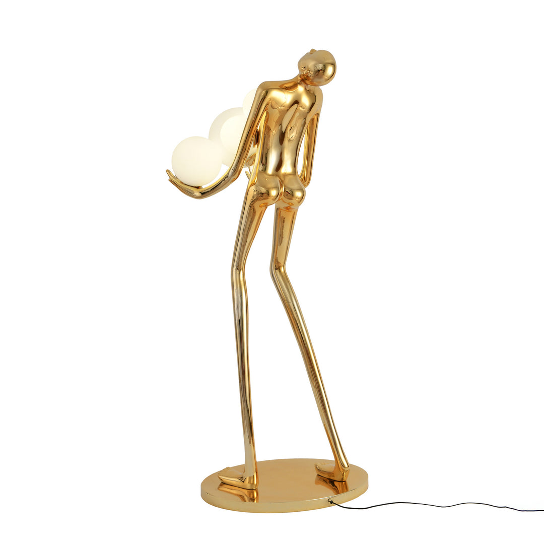 Statueta lampadar cu o siluetă ce poartă globuri de sticlă Woman by Step into design