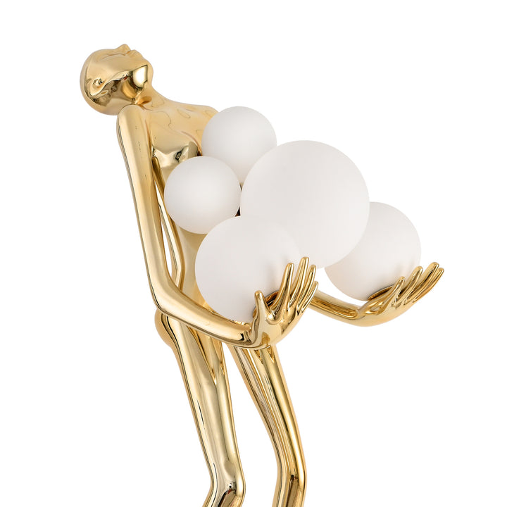 Statueta lampadar cu o siluetă ce poartă globuri de sticlă Woman by Step into design