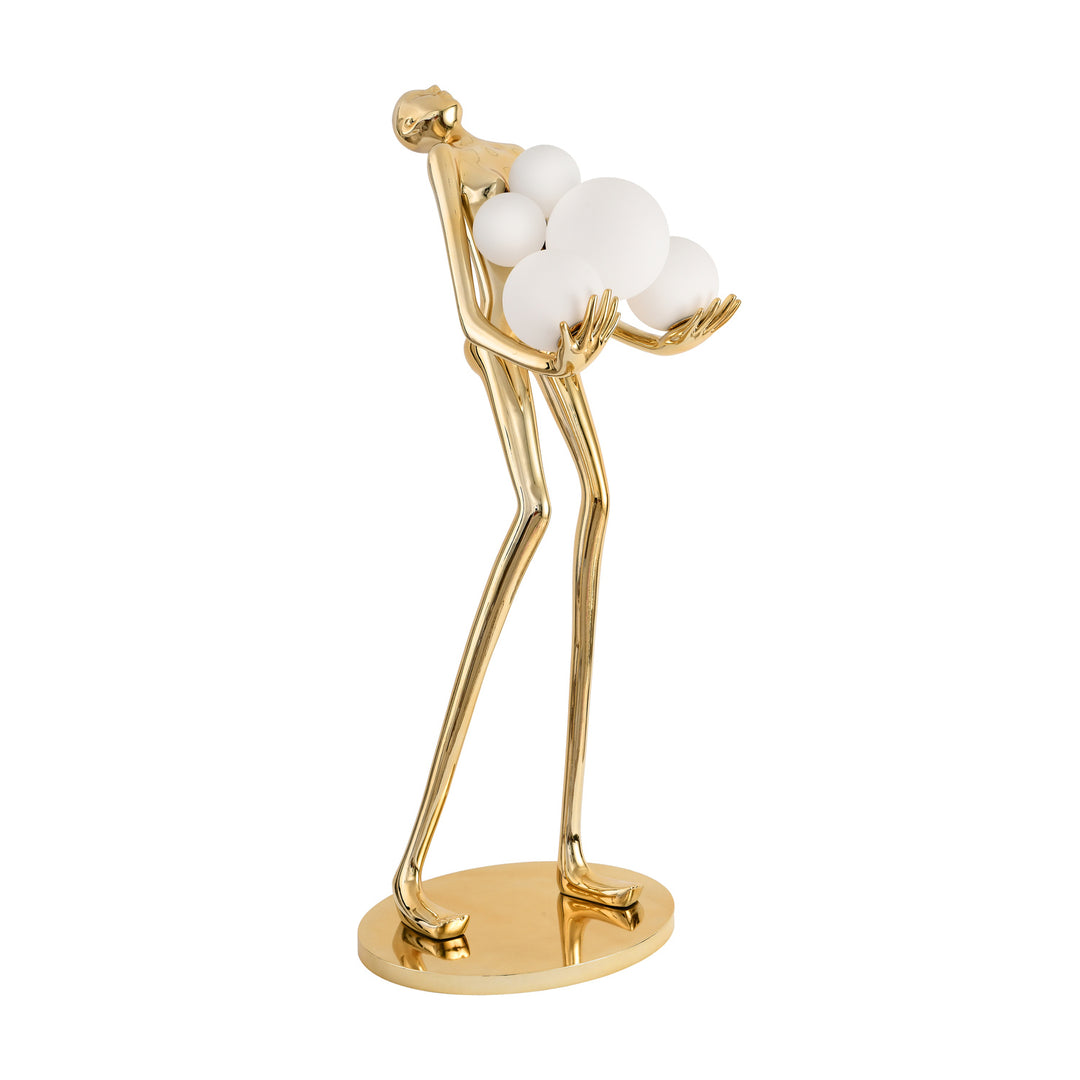 Statueta lampadar cu o siluetă ce poartă globuri de sticlă Woman by Step into design