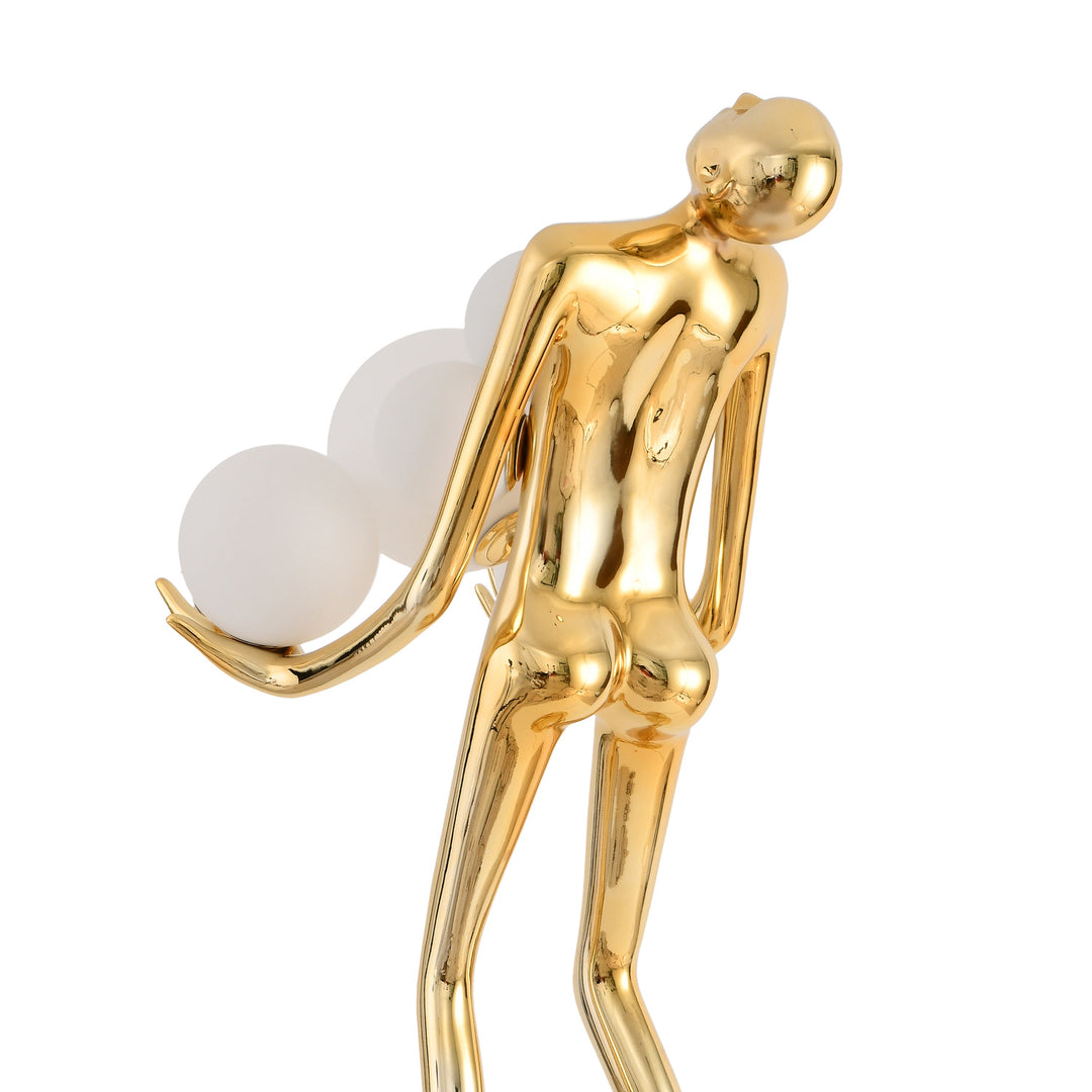 Statueta lampadar cu o siluetă ce poartă globuri de sticlă Woman by Step into design