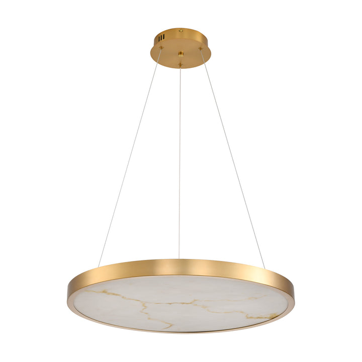 Lustra design cu abajur plat din alabastru Alchemy