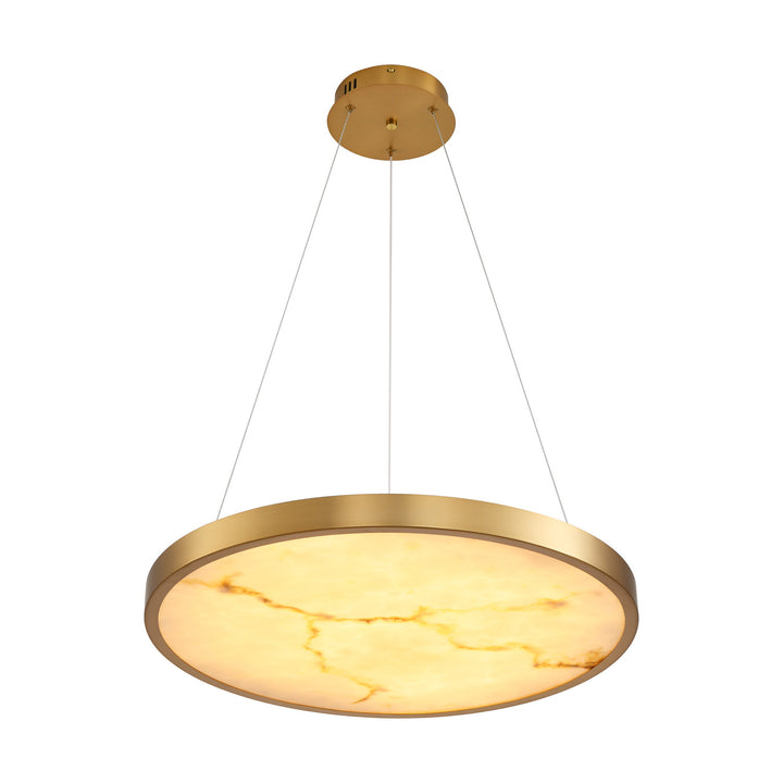 Lustra design cu abajur plat din alabastru Alchemy