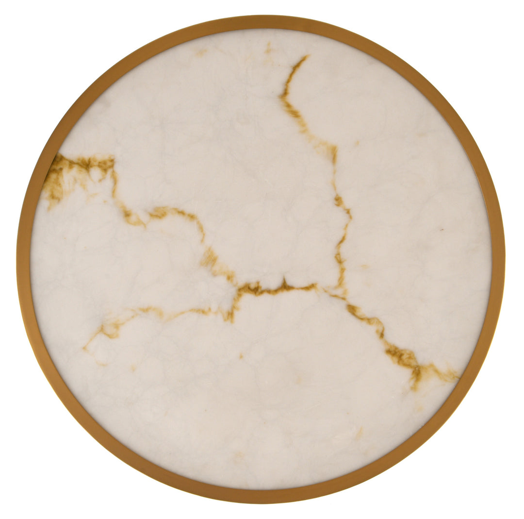 Lustra design cu abajur plat din alabastru Alchemy