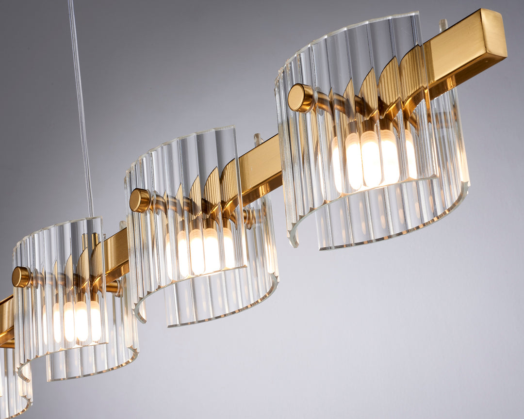 Lustra aurie liniara led Baccio 120 cm