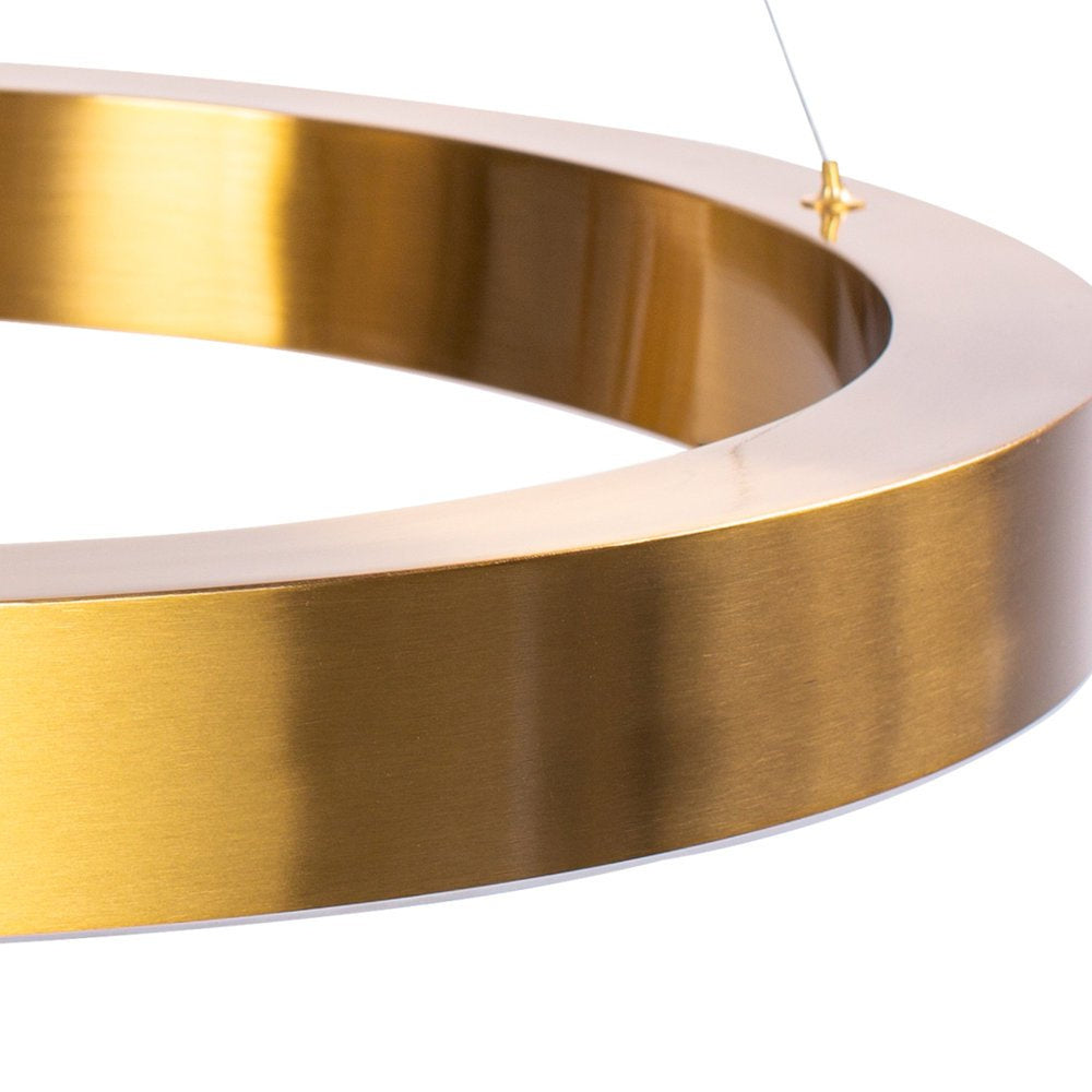 Lustra suspendata din doua cercuri Circle 60+60 cm alama periata