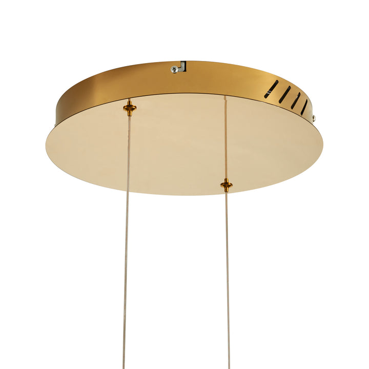 Lustra suspendata din doua cercuri Circle 60+80 cm auriu lucios
