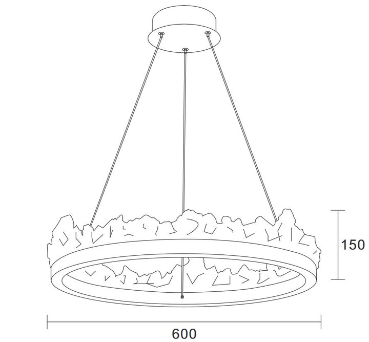 Lustra suspendata led in forma de cerc Montana 60 cm