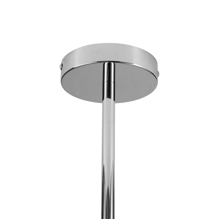 Lustra cu corp in culoarea cromului si 12 abajururi alb-mat Sola by Step into design