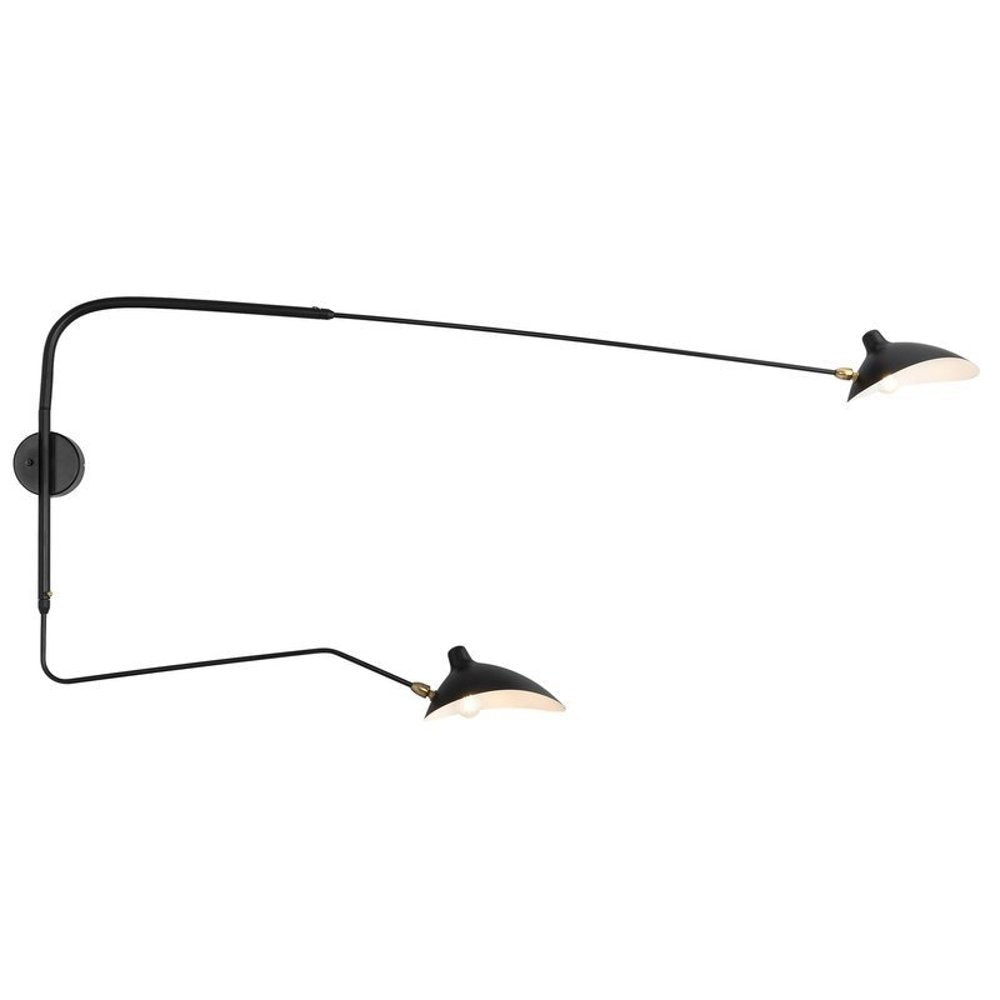 Aplica de perete cu doua abajururi reglabile montate pe tija Crane by Step into design