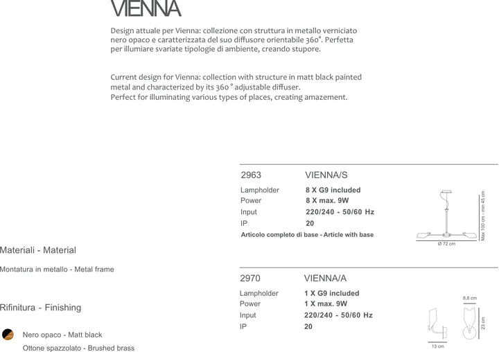 Lustra cu difuser ajustabil 360 de grade VIENNA by Sikrea