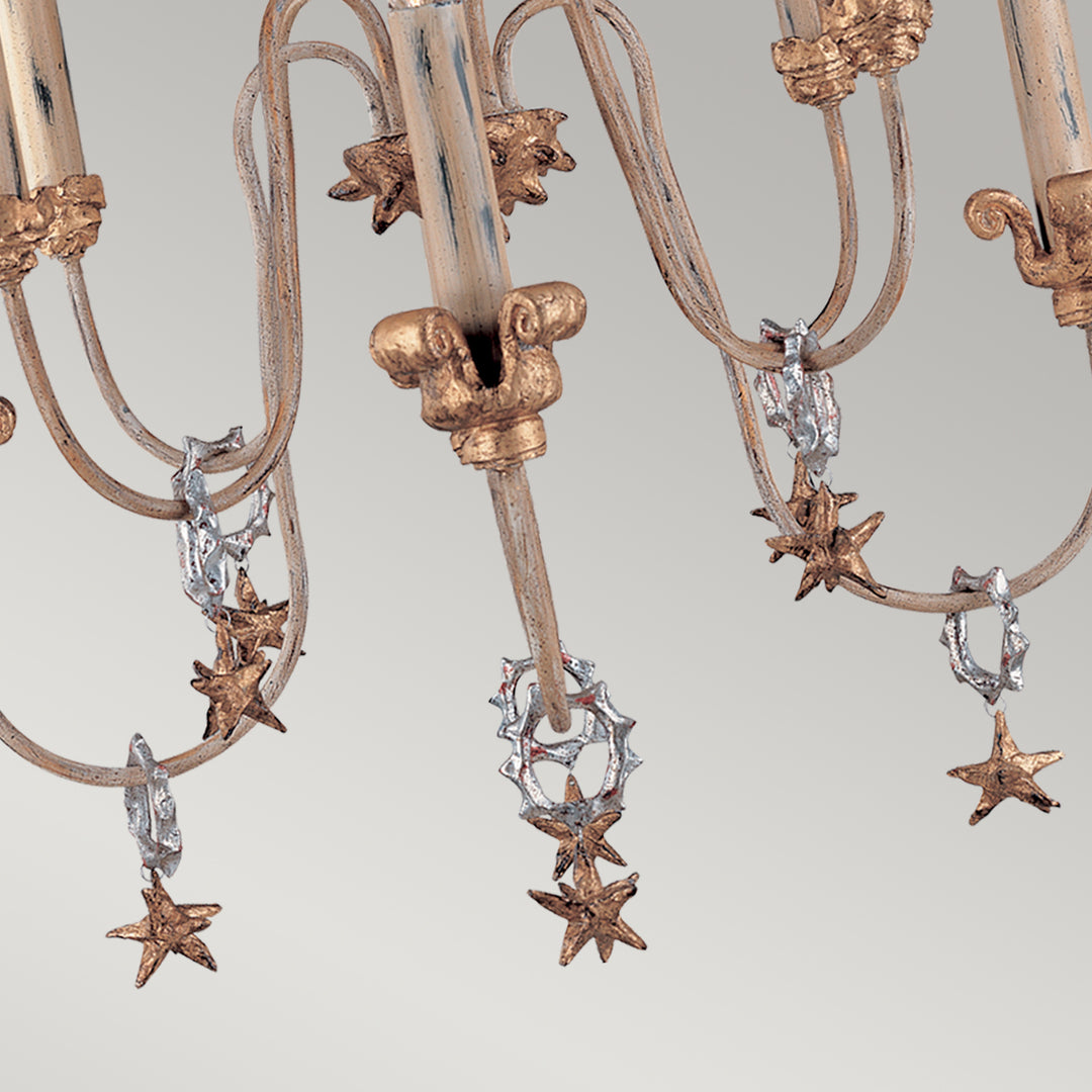 Candelabru Mignon 8 lt auriu and argintiu