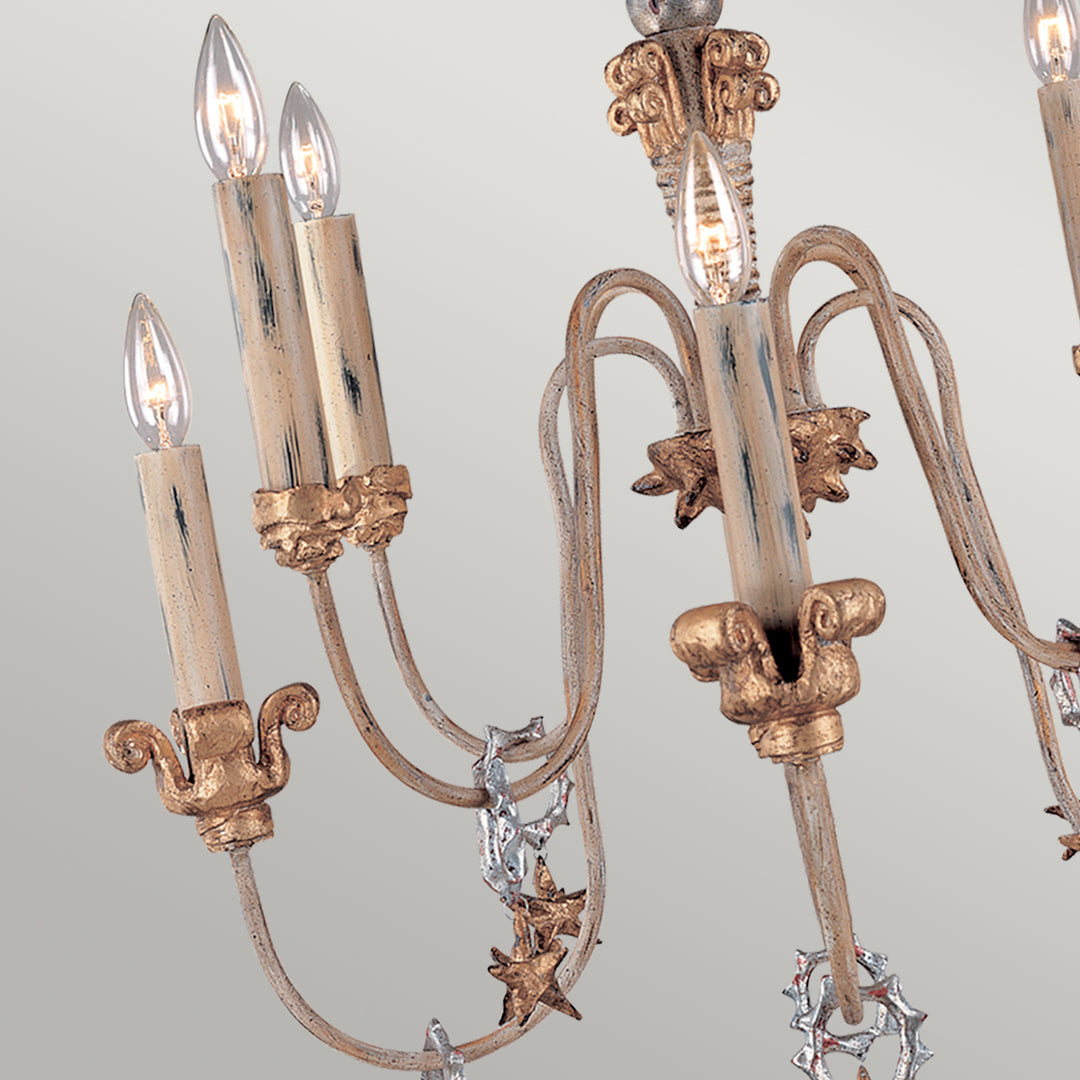 Candelabru Mignon 8 lt auriu and argintiu
