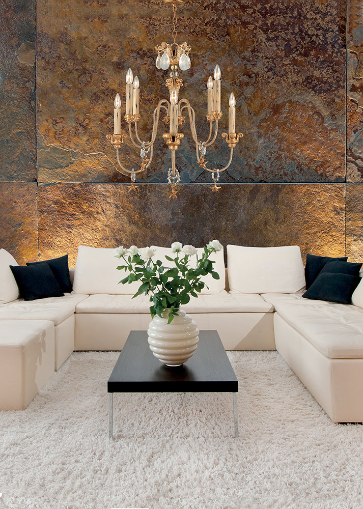 Candelabru Mignon 8 lt auriu and argintiu