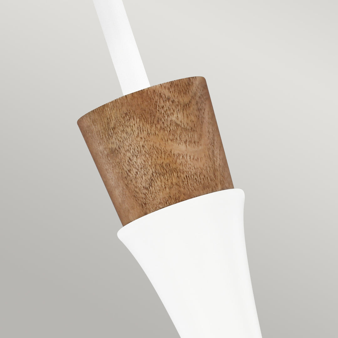 Pendul Darwin 1 lt Matte alb cu Wood accent
