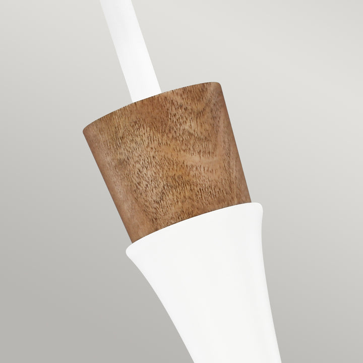 Pendul Darwin 1 lt Matte alb cu Wood accent
