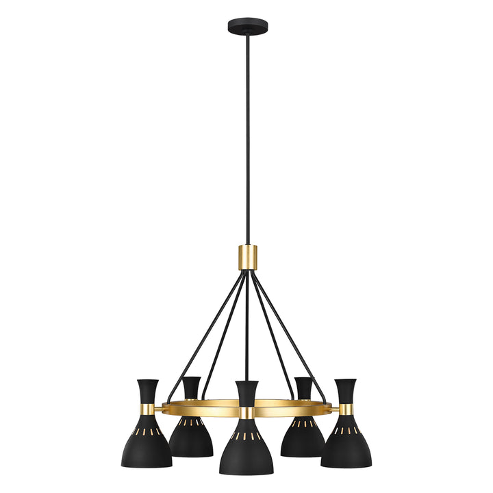 Candelabru Joan 5 lt Midnight negru / Burnished Brass