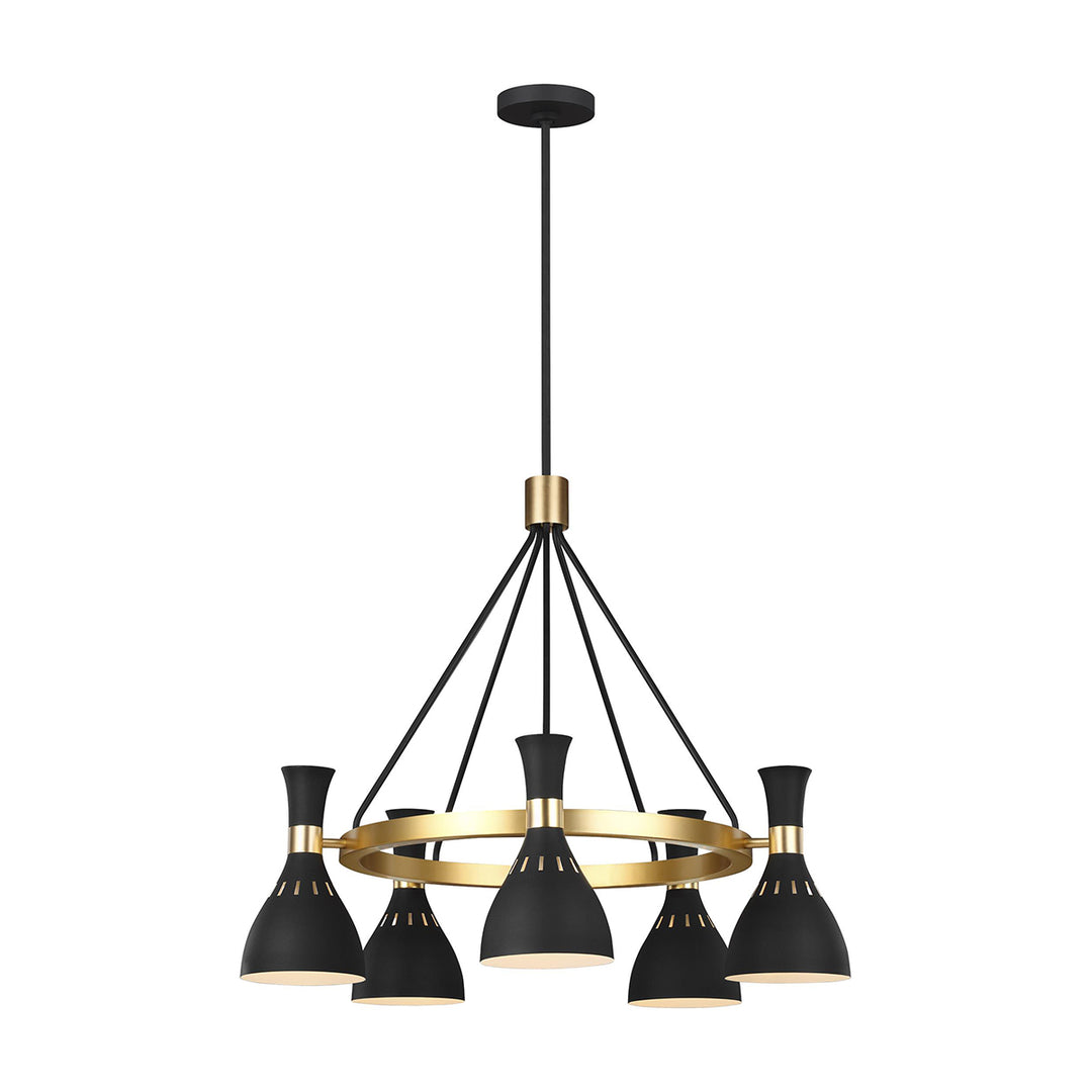 Candelabru Joan 5 lt Midnight negru / Burnished Brass