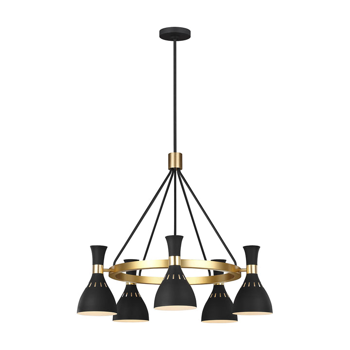 Candelabru Joan 5 lt Midnight negru / Burnished Brass