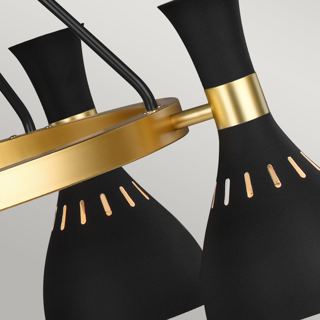 Candelabru Joan 5 lt Midnight negru / Burnished Brass
