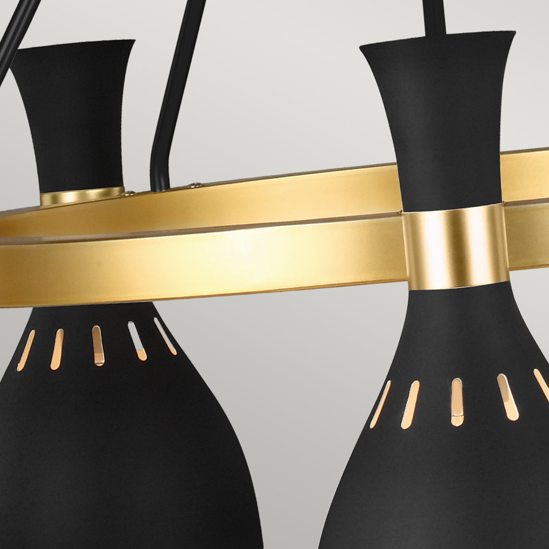 Candelabru Joan 5 lt Midnight negru / Burnished Brass