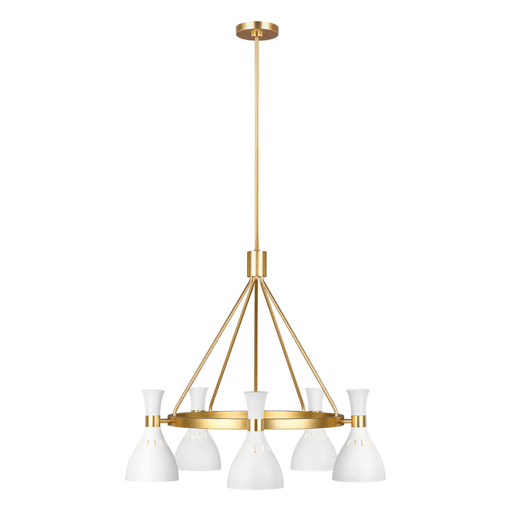 Candelabru Joan 5 lt Matte alb / Burnished Brass