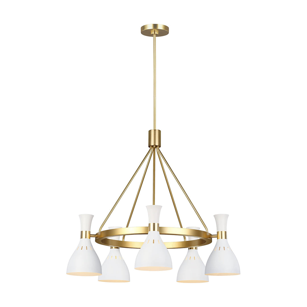 Candelabru Joan 5 lt Matte alb / Burnished Brass